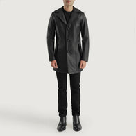 Brawnton Black Leather Coat by Dash Racegear - men Jacket view 3