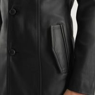 Brawnton Black Leather Coat by Dash Racegear - men Jacket view 6