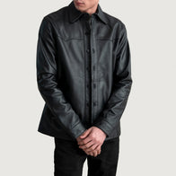 Bronco Black Leather Shirt by Dash Racegear - men Jacket view 1