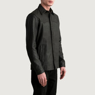 Bronco Tumbled Brown Leather Shirt by Dash Racegear - men Jacket view 2