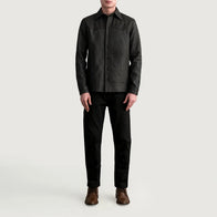 Bronco Tumbled Brown Leather Shirt by Dash Racegear - men Jacket view 4