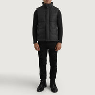 Bryan Black Puffer Vest by Dash Racegear - men Jacket view 3