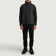 Bryan Black Puffer Vest by Dash Racegear - men Jacket view 3