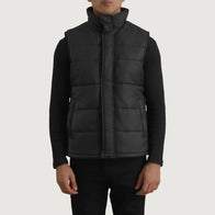 Bryan Black Puffer Vest by Dash Racegear - men Jacket view 4