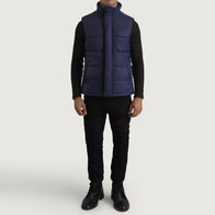 Bryan Blue Puffer Vest by Dash Racegear - men Jacket view 3