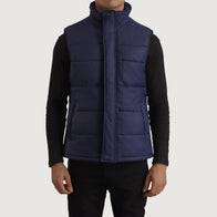 Bryan Blue Puffer Vest by Dash Racegear - men Jacket view 4