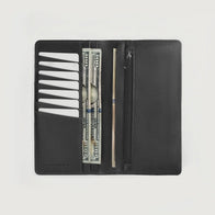 Cameron Black Leather Long Wallet by Dash Racegear - unisex Leather Accessories view 5
