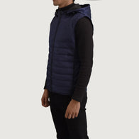 Carlo Blue Hooded Puffer Vest by Dash Racegear - men Jacket view 2