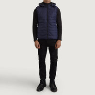Carlo Blue Hooded Puffer Vest by Dash Racegear - men Jacket view 3