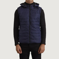 Carlo Blue Hooded Puffer Vest by Dash Racegear - men Jacket view 4