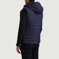 Carlo Blue Hooded Puffer Vest by Dash Racegear - men Jacket view 5