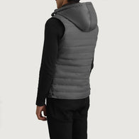 Carlo Grey Hooded Puffer Vest by Dash Racegear - men Jacket view 5