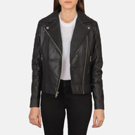 Carolyn Quilted Black Biker Jacket by Dash Racegear - women Jacket view 1
