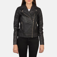 Carolyn Quilted Black Biker Jacket by Dash Racegear - women Jacket view 4