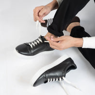 Carter Runn Black Leather Sneakers by Dash Racegear - men Leather Shoes view 7