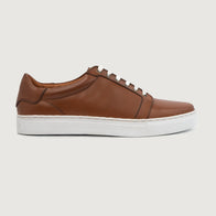 Carter Runn Tan Leather Sneakers by Dash Racegear - men Leather Shoes view 2
