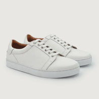 Carter Runn White Leather Sneakers by Dash Racegear - men Leather Shoes view 1