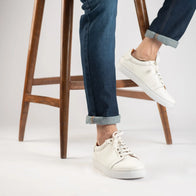 Carter Runn White Leather Sneakers by Dash Racegear - men Leather Shoes view 9