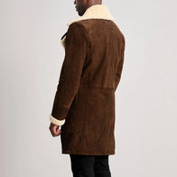 Charles Brown Suede Leather Shearling Double-Breasted Coat by Dash Racegear - men Jacket view 5