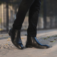 Clarkson Chelsea Black Leather Boots by Dash Racegear - men Leather Shoes view 8