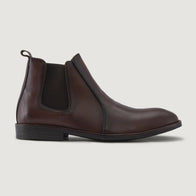 Clarkson Chelsea Brown Burnished Leather Boots - StudGuard by Dash Racegear - men Leather Shoes view 2