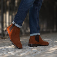 Clarkson Chelsea Brown Suede Leather Boots by Dash Racegear - men Leather Shoes view 8