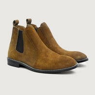 Clarkson Chelsea Brown Suede Leather Boots - StudGuard by Dash Racegear - men Leather Shoes view 1