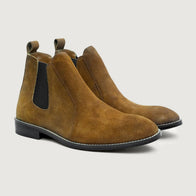 Clarkson Chelsea Brown Suede Leather Boots - StudGuard by Dash Racegear - men Leather Shoes view 1