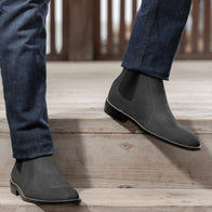 Clarkson Chelsea Grey Nubuck Leather Boots - StudGuard by Dash Racegear - men Leather Shoes view 9