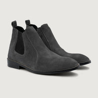 Clarkson Chelsea Grey Suede Leather Boots - StudGuard by Dash Racegear - men Leather Shoes view 1