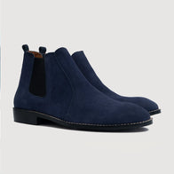 Clarkson Chelsea Midnight Blue Suede Leather Boots by Dash Racegear - men Leather Shoes view 1