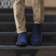 Clarkson Chelsea Midnight Blue Suede Leather Boots by Dash Racegear - men Leather Shoes view 9