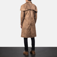 Classic Brown Leather Duster by Dash Racegear - men Jacket view 3