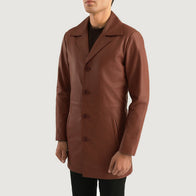 Classmith Brown Leather Coat by Dash Racegear - men Jacket view 2