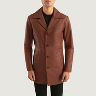 Classmith Brown Leather Coat by Dash Racegear - men Jacket view 4