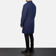 Claud Blue Wool Double Breasted Coat by Dash Racegear - men Jacket view 5