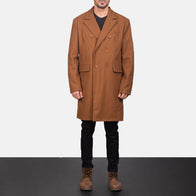 Claud Khaki Wool Double Breasted Coat by Dash Racegear - men Jacket view 1