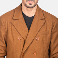 Claud Khaki Wool Double Breasted Coat by Dash Racegear - men Jacket view 6