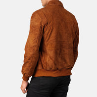 Coffmen Brown Suede A2 Bomber Jacket by Dash Racegear - men Jacket view 5