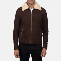 Coffner Brown Shearling Fur Jacket by Dash Racegear - men Jacket view 4