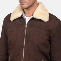 Coffner Brown Shearling Fur Jacket by Dash Racegear - men Jacket view 5