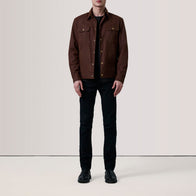Colberto Brown Waxed Canvas Trucker Jacket by Dash Racegear - men Jacket view 2