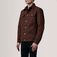 Colberto Brown Waxed Canvas Trucker Jacket by Dash Racegear - men Jacket view 3