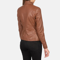 Colette Brown Leather Jacket by Dash Racegear - women Jacket view 5