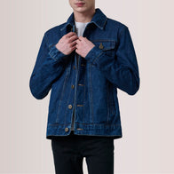 Conard Dark Blue Denim Trucker Jacket by Dash Racegear - unisex Jacket view 1