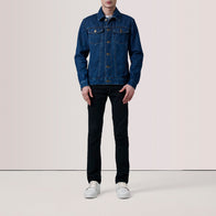 Conard Dark Blue Denim Trucker Jacket by Dash Racegear - unisex Jacket view 2