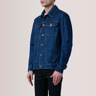 Conard Dark Blue Denim Trucker Jacket by Dash Racegear - unisex Jacket view 3