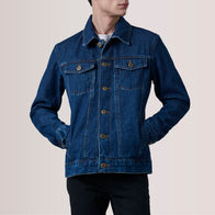 Conard Dark Blue Denim Trucker Jacket by Dash Racegear - unisex Jacket view 5
