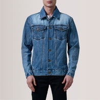 Conard Ice Blue Denim Trucker Jacket by Dash Racegear - men Jacket view 5