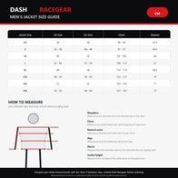 Conard Light Blue Denim Trucker Jacket men's size chart and measurement guide by Dash Racegear